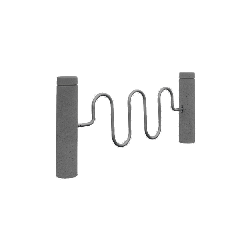 TF7191 Bike Rack Bollard — Acid Wash — A26 Charcoal — digitally rendered color preview