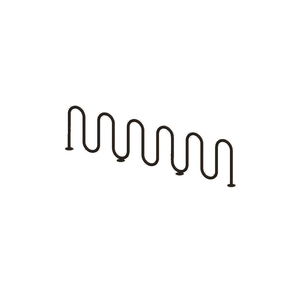 MF9030 Surface Mount 11 Loop Bike Rack — Metal Powder Coat — S45 Brown — digitally rendered color preview