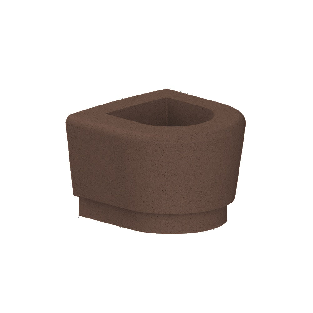 WS9073 Our Town Curve Planter end — Weatherstone — W25 Brown — digitally rendered color preview