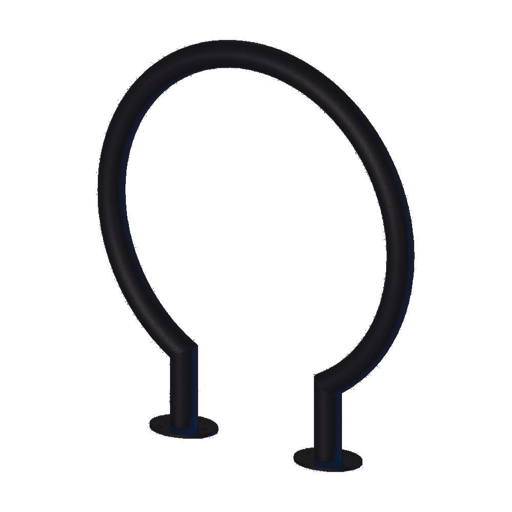 MF9022 Surface Mount Circle Bike Rack — Metal Powder Coat — 8 Black — digitally rendered color preview