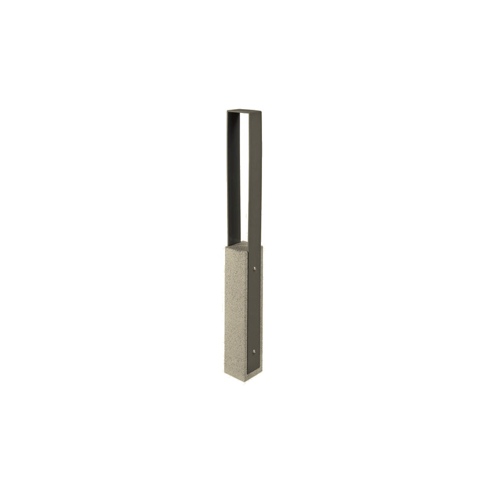 DF6530 Collaboration Vault Bike Bollard - Medium/Square — Weatherstone — W23 Gray — digitally rendered color preview