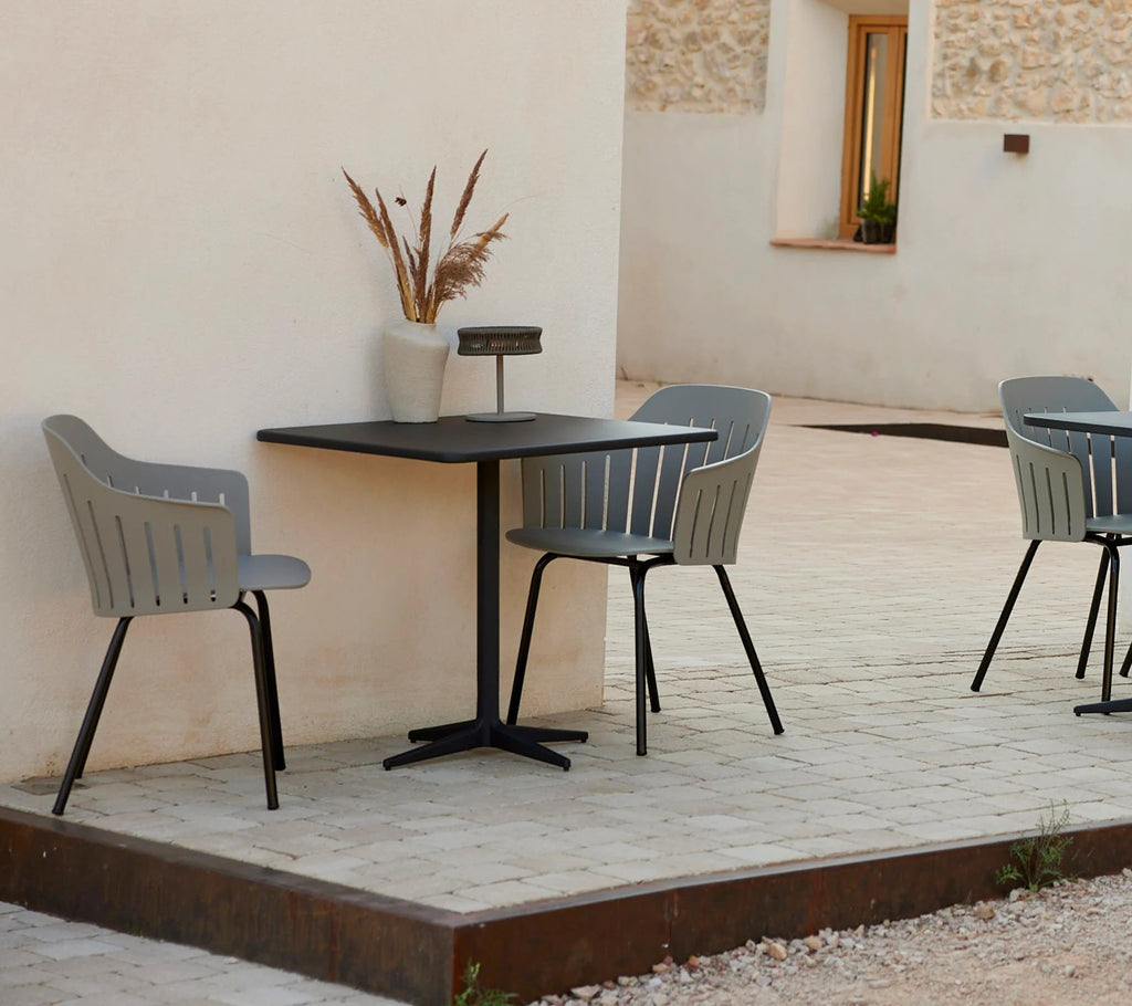 Cane-line Drop Modern Square Aluminum Outdoor Cafe Dining Table
