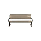 MF2033 Ergo Metal Bench — Metal Powder Coat — S44 Putty — digitally rendered color preview