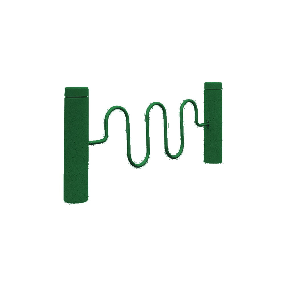 TF7191 Bike Rack Bollard — Metal Powder Coat — 69 Emerald — digitally rendered color preview