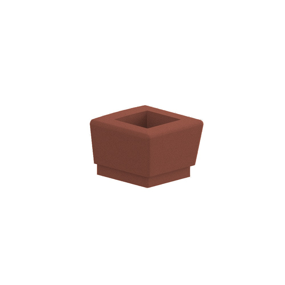 WS9113 Our Town Square Planter End — Weatherstone — W24 Brick Red — digitally rendered color preview