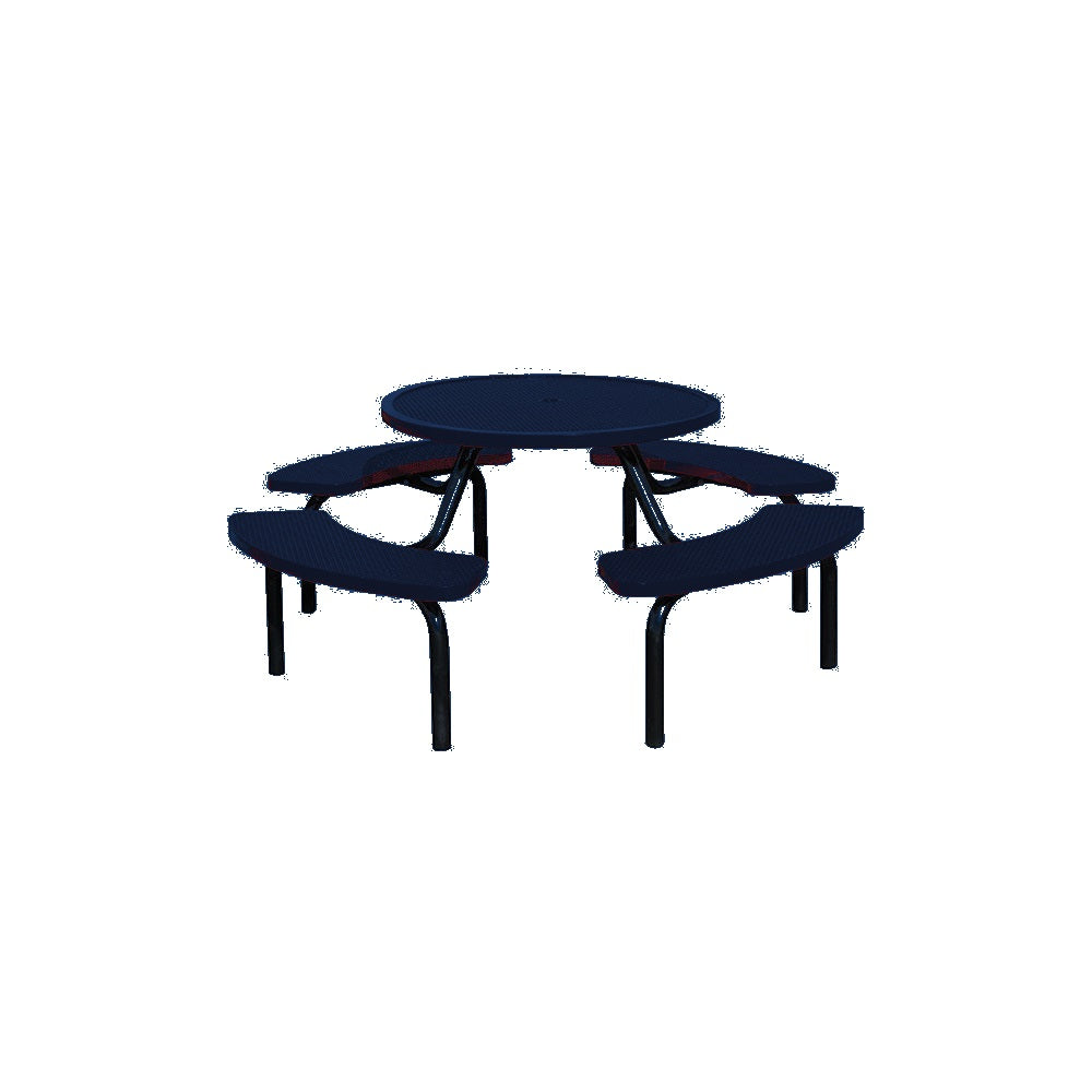 MF1023 Round Modular 4-Bench Table — Metal Powder Coat — S48 Cobalt Blue — digitally rendered color preview