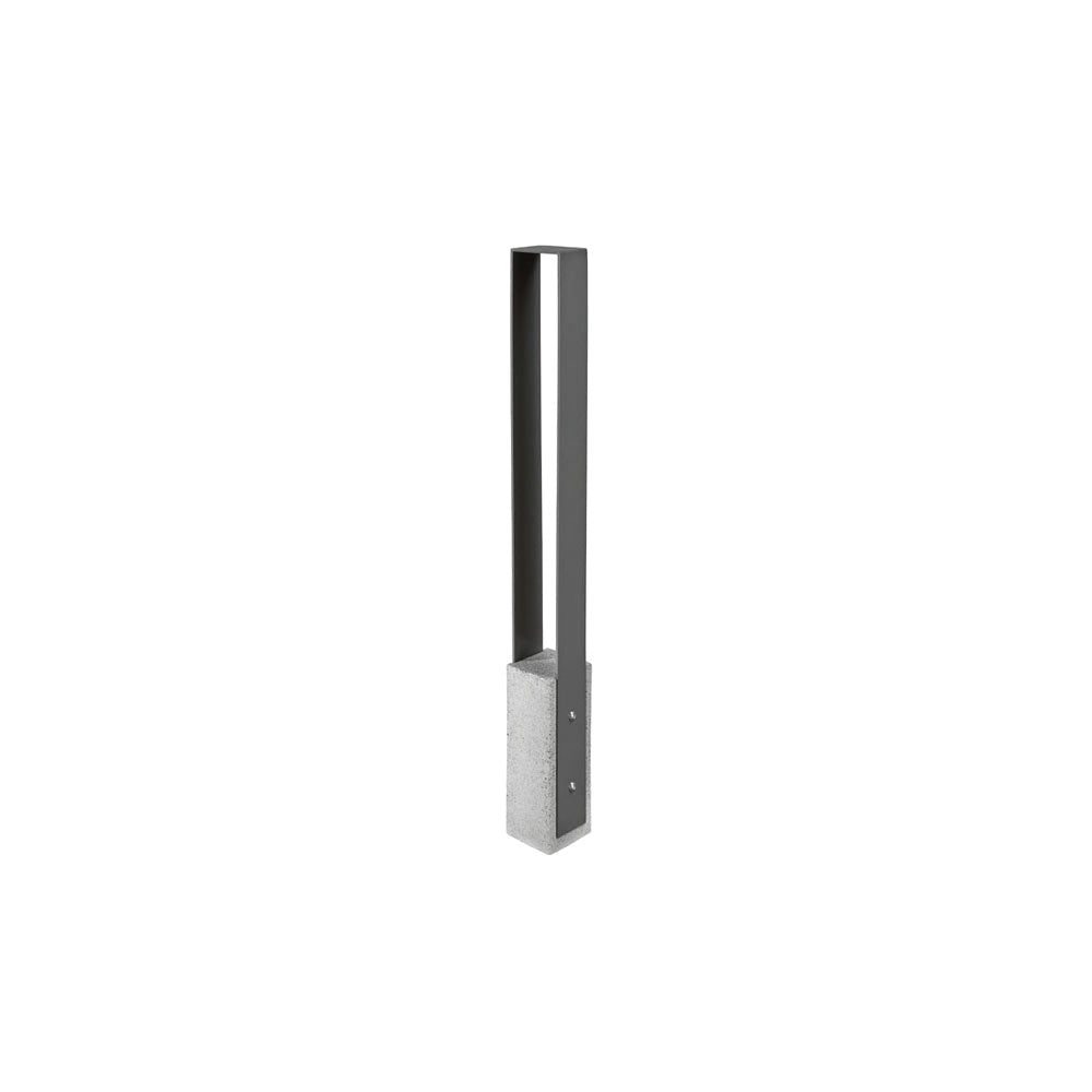 DF6525 Collaboration Vault Bike Bollard - Short/Square — Weatherstone — W31 Fog — digitally rendered color preview
