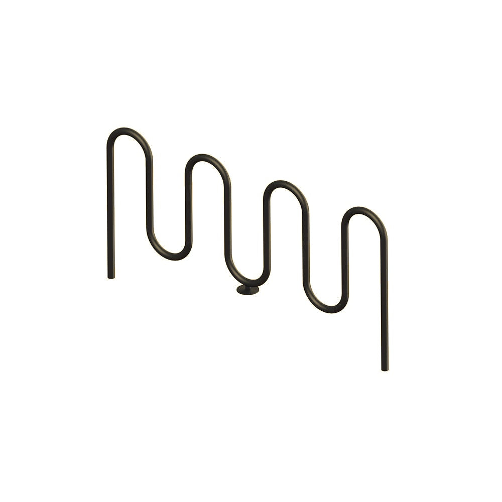MF9013 Inground Mount 7 Loop Bike Rack — Metal Powder Coat — 7 Sand — digitally rendered color preview