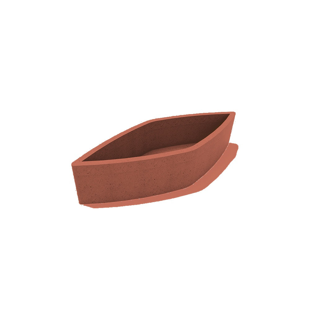 ZB.DP.01 Small Drip Planter — Weatherstone — W24 Brick Red — digitally rendered color preview