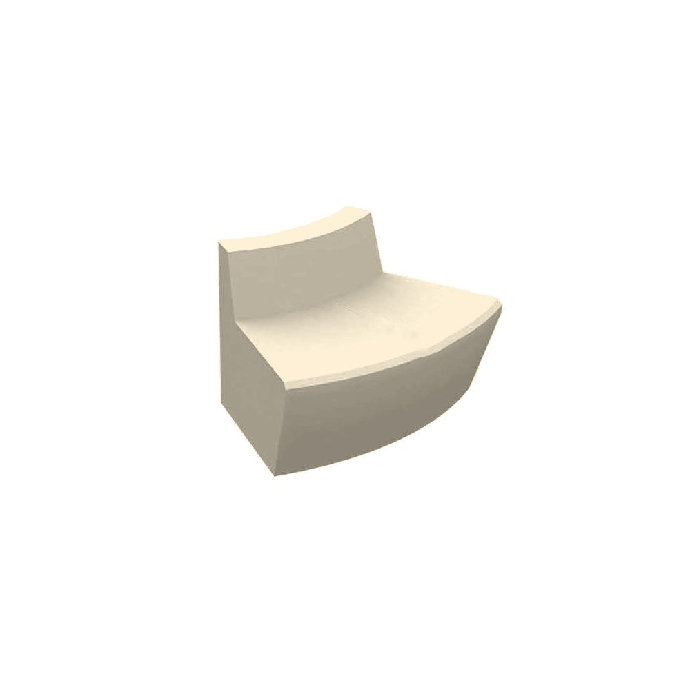 ZB.WL.29 Curved Concrete Bench — Weatherstone — W20 White — digitally rendered color preview