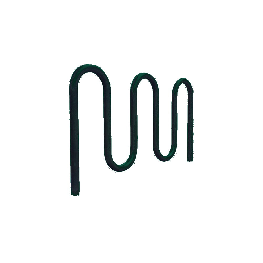 MF9012 Inground Mount 5 Loop Bike Rack — Metal Powder Coat — S29 Green — digitally rendered color preview