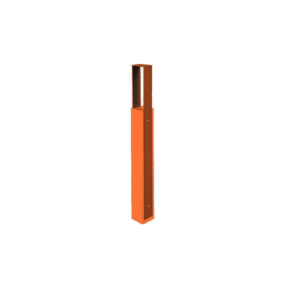 DF6535 Collaboration Vault Bike Bollard - Tall/Square — Metal Powder Coat — S3 Orange — digitally rendered color preview