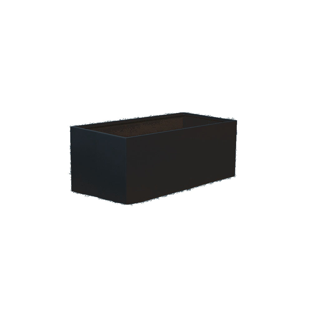 WS508 Aluminum Rectangular Planter — Metal Powder Coat — 126 Charcoal — digitally rendered color preview