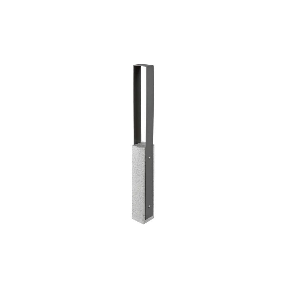 DF6530 Collaboration Vault Bike Bollard - Medium/Square — Weatherstone — W33 Misty Gray — digitally rendered color preview