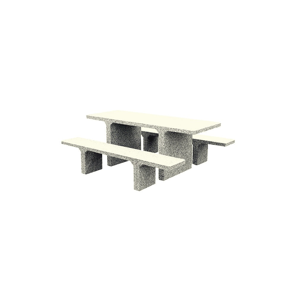 TF3225 Concrete Picnic Table Set — Weatherstone — W30 Star — digitally rendered color preview