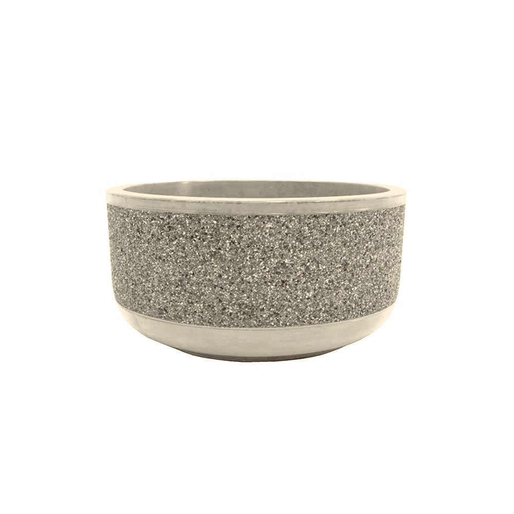 TF4115 Form Round Concrete Planter — Acid Wash — A20 White — digitally rendered color preview