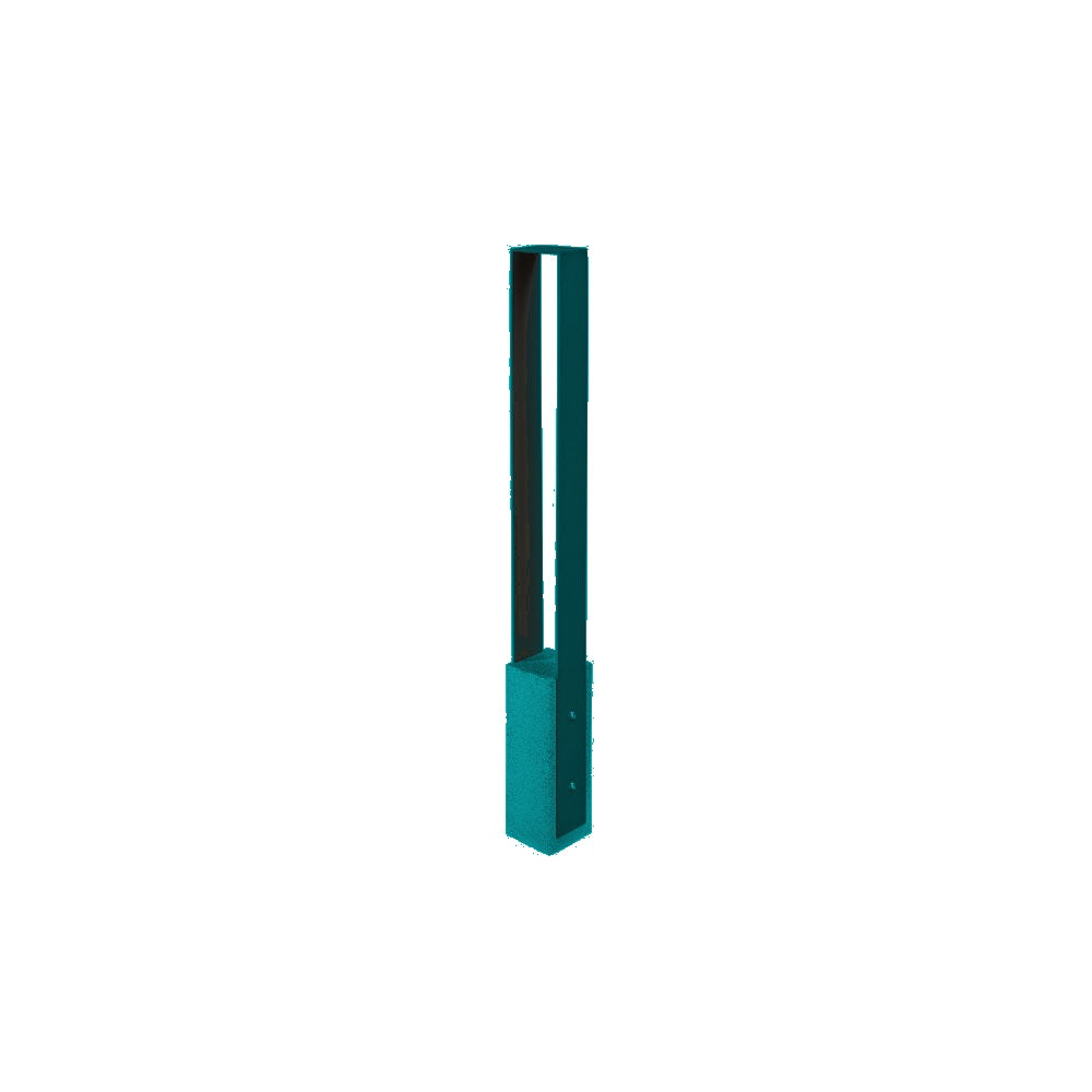 DF6525 Collaboration Vault Bike Bollard - Short/Square — Metal Powder Coat — S8 Teal — digitally rendered color preview