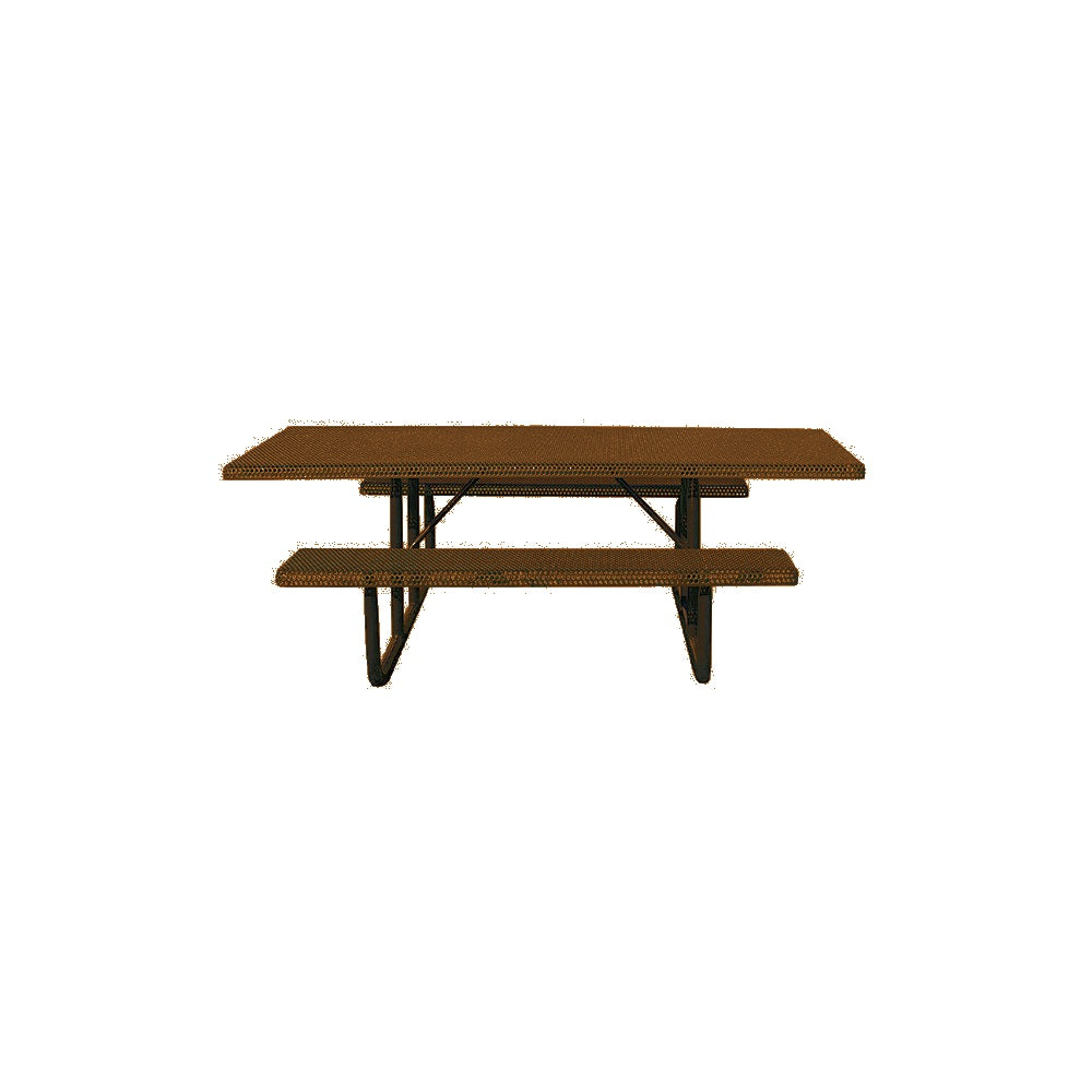 MF1059 8' Portable ADA Compliant Park Picnic Table — Metal Powder Coat — S14 Clay — digitally rendered color preview