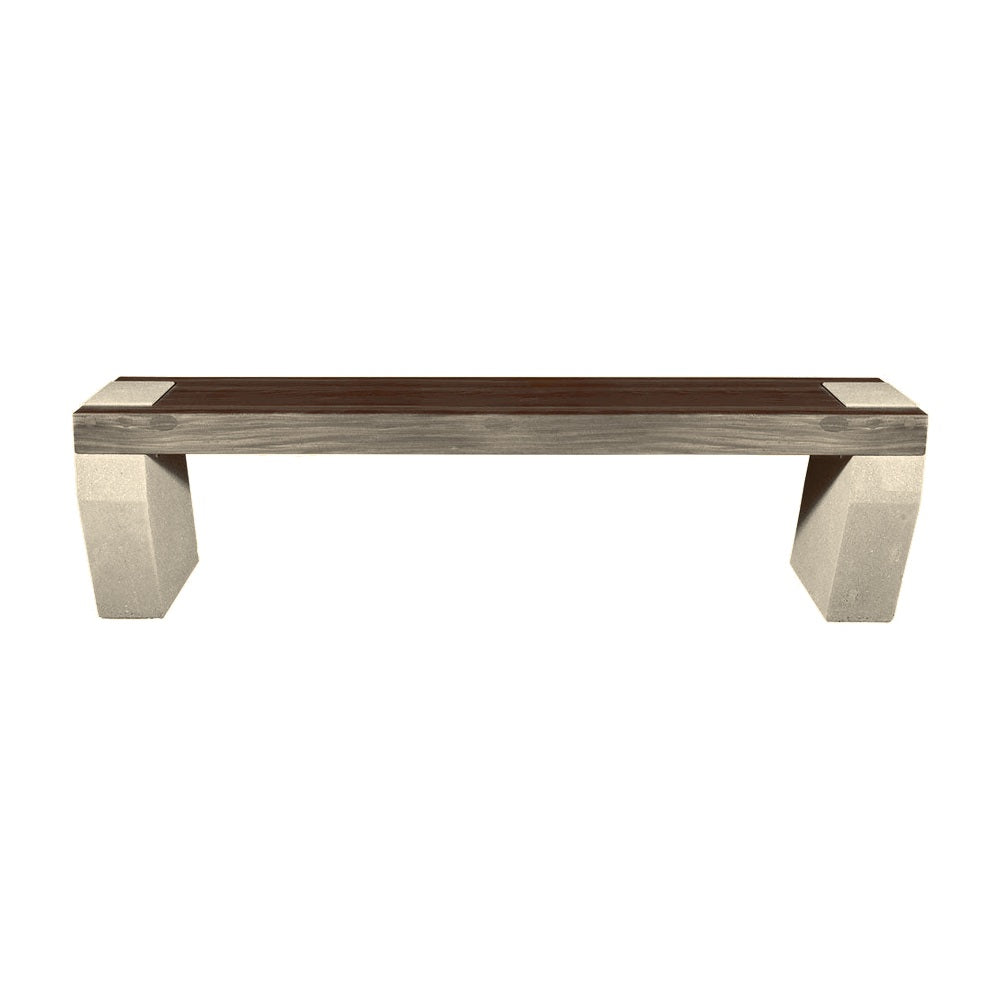 WS5012 Wood Bench with Concrete Legs — Weatherstone — W20 White — digitally rendered color preview