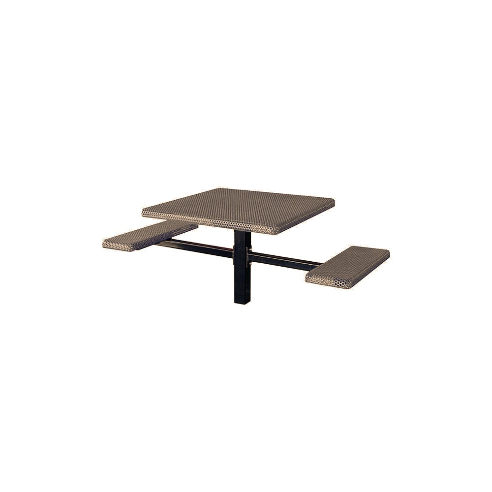 MF1062 Square 2-Bench Inground Mount ADA Compliant Table — Metal Powder Coat — S44 Putty — digitally rendered color preview