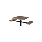 MF1062 Square 2-Bench Inground Mount ADA Compliant Table — Metal Powder Coat — S44 Putty — digitally rendered color preview