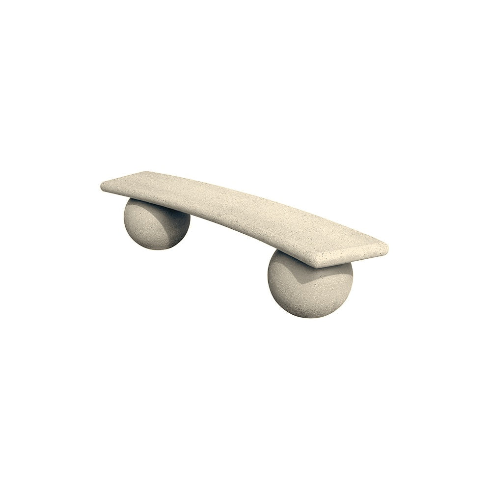 TF5140 Concrete Radius Bench — Weatherstone — W20 White — digitally rendered color preview