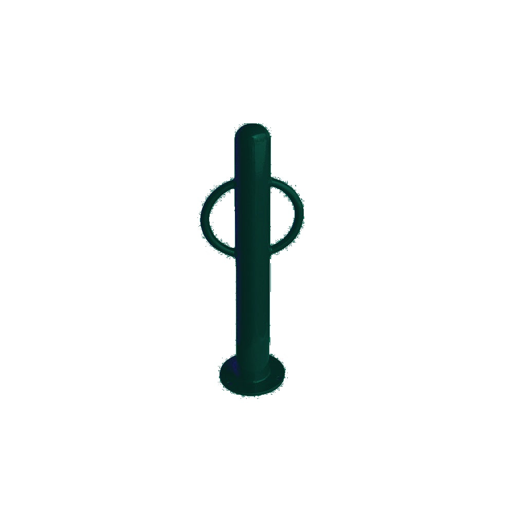 MF9005 Surface Mount Bike Post Bollard — Metal Powder Coat — S29 Green — digitally rendered color preview