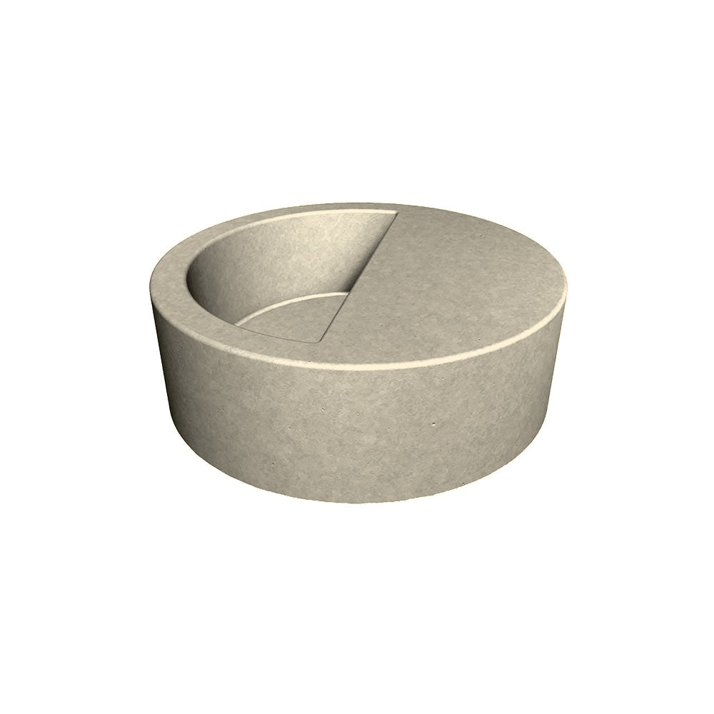 WS122 Concrete Planter with Seat — Acid Wash — A20 White — digitally rendered color preview