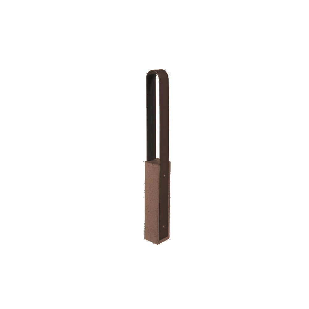 DF6515 Collaboration Vault Bike Bollard - Medium/Rounded — Weatherstone — W25 Brown — digitally rendered color preview