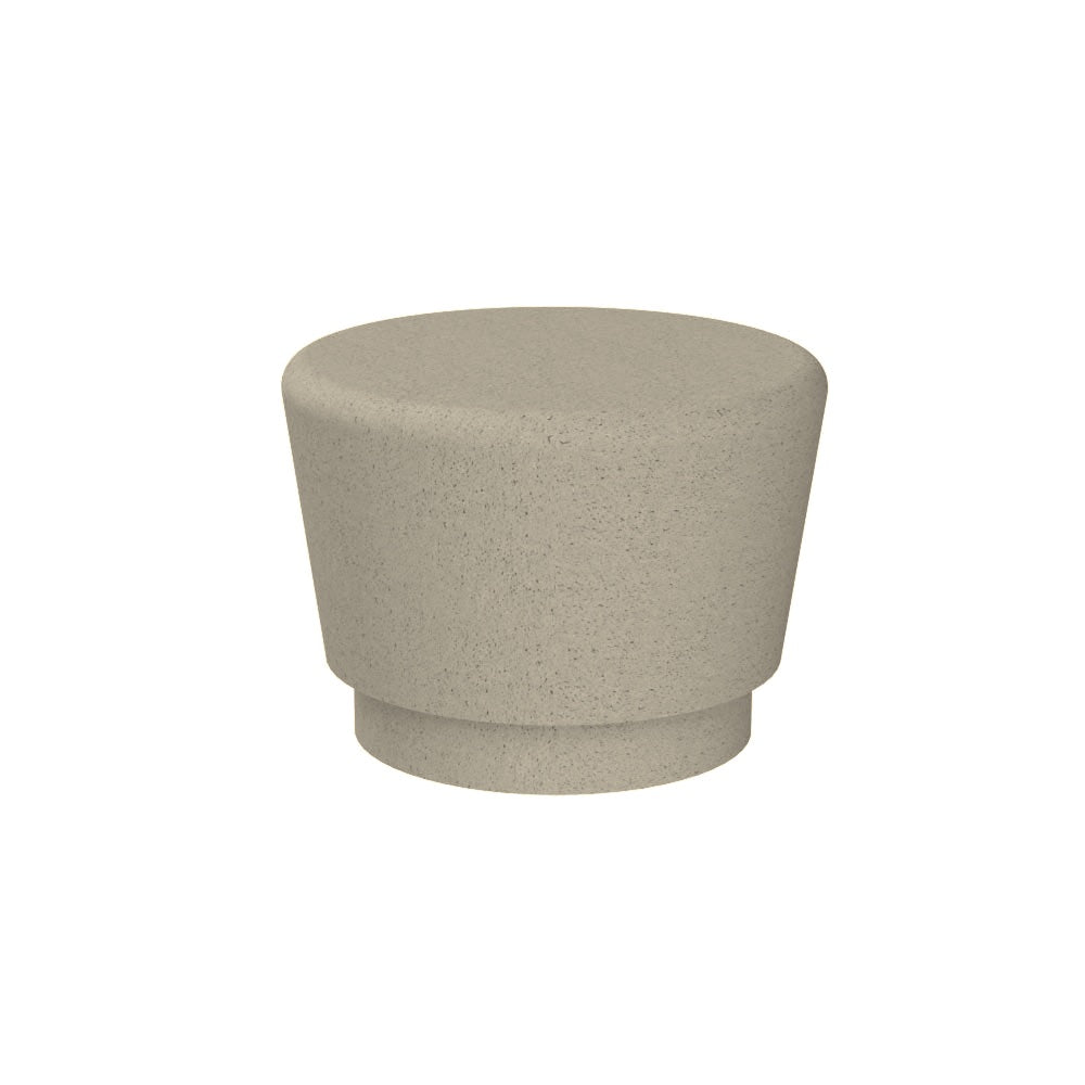 WS908 Our Town Single Round Bench — Weatherstone — W20 White — digitally rendered color preview