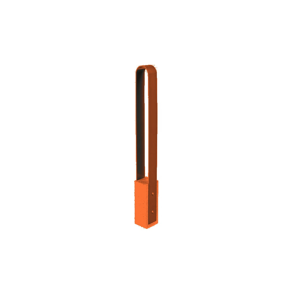 DF6510 Collaboration Vault Bike Bollard - Short/Rounded — Metal Powder Coat — S3 Orange — digitally rendered color preview