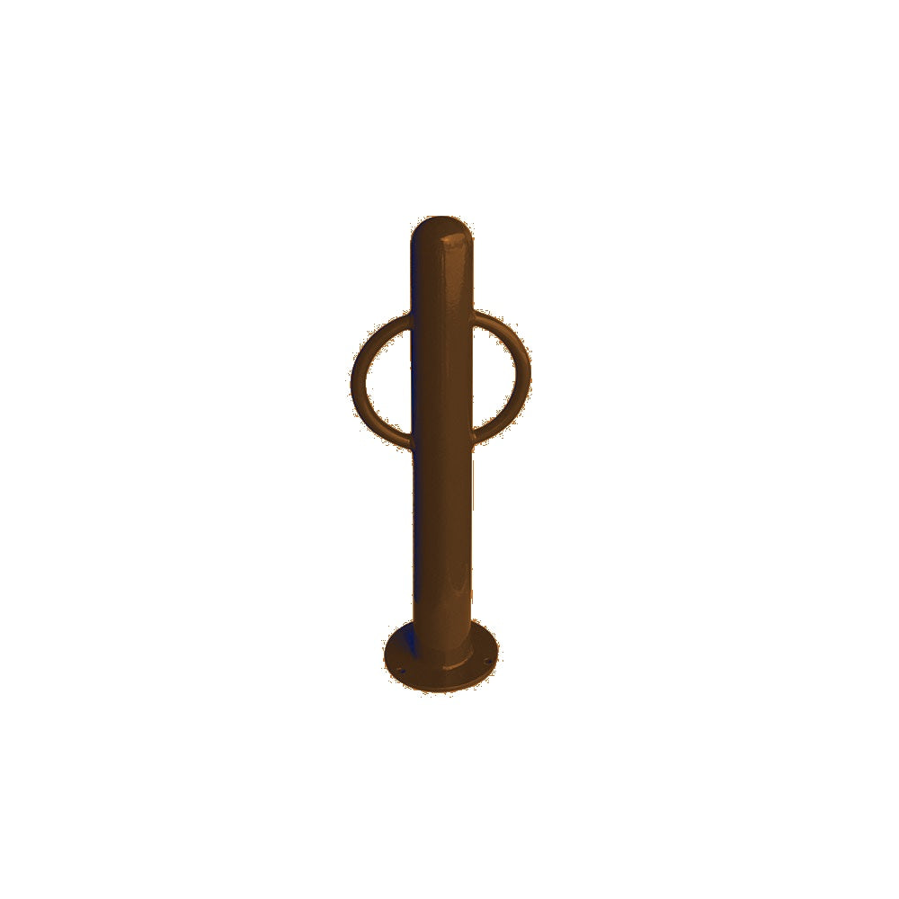 MF9005 Surface Mount Bike Post Bollard — Metal Powder Coat — S14 Clay — digitally rendered color preview