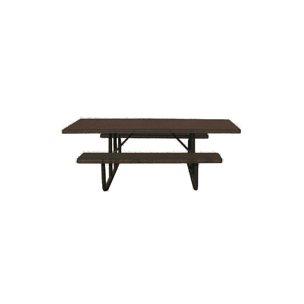 MF1059 8' Portable ADA Compliant Park Picnic Table — Metal Powder Coat — S45 Brown — digitally rendered color preview