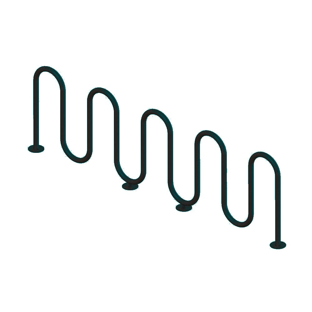 MF9010 Surface Mount 9 Loop Bike Rack — Metal Powder Coat — S8 Teal — digitally rendered color preview