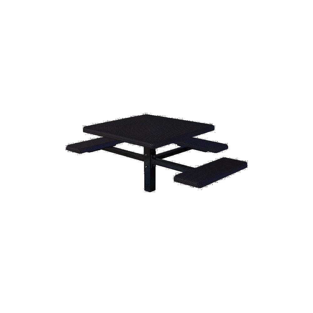MF1061 Square 3-Bench Inground Mount ADA Compliant Table — Metal Powder Coat — 8 Black — digitally rendered color preview