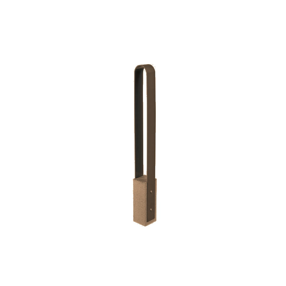DF6510 Collaboration Vault Bike Bollard - Short/Rounded — Weatherstone — W22 Sand — digitally rendered color preview
