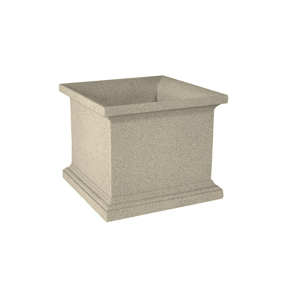 WS440 Square Concrete Planter — Weatherstone — W20 White — digitally rendered color preview