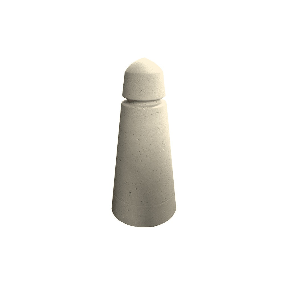 TF6033 Tapered Concrete Bollard with Reveal Line — Acid Wash — A20 White — digitally rendered color preview