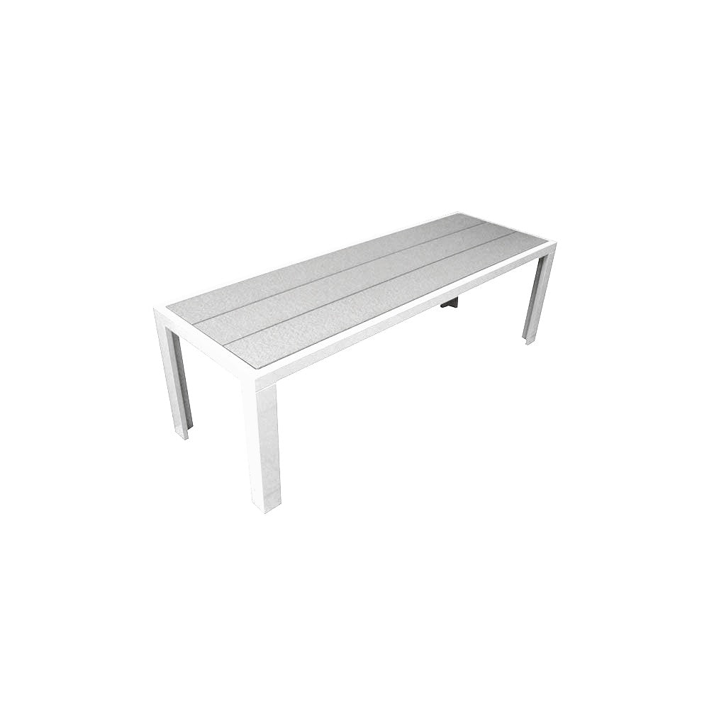 2228 Lorna Dining Bench — Metal Powder Coat — 9 White — digitally rendered color preview