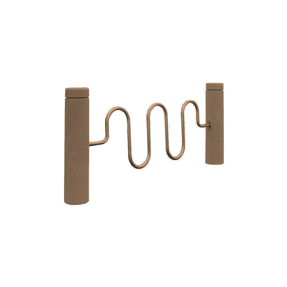 TF7191 Bike Rack Bollard — Weatherstone — W22 Sand — digitally rendered color preview