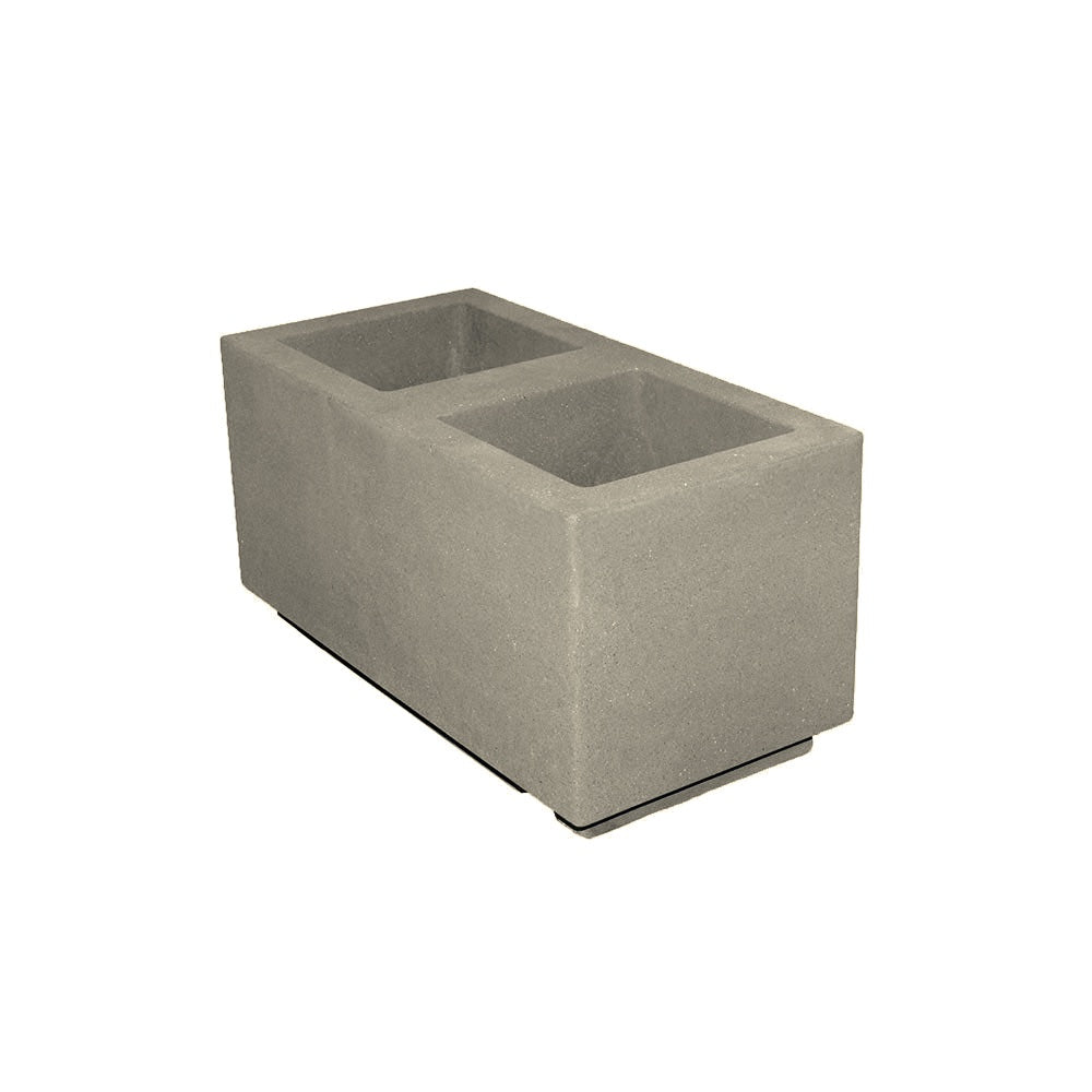 WS121 Concrete Planter with Seat — Acid Wash — A20 White — digitally rendered color preview