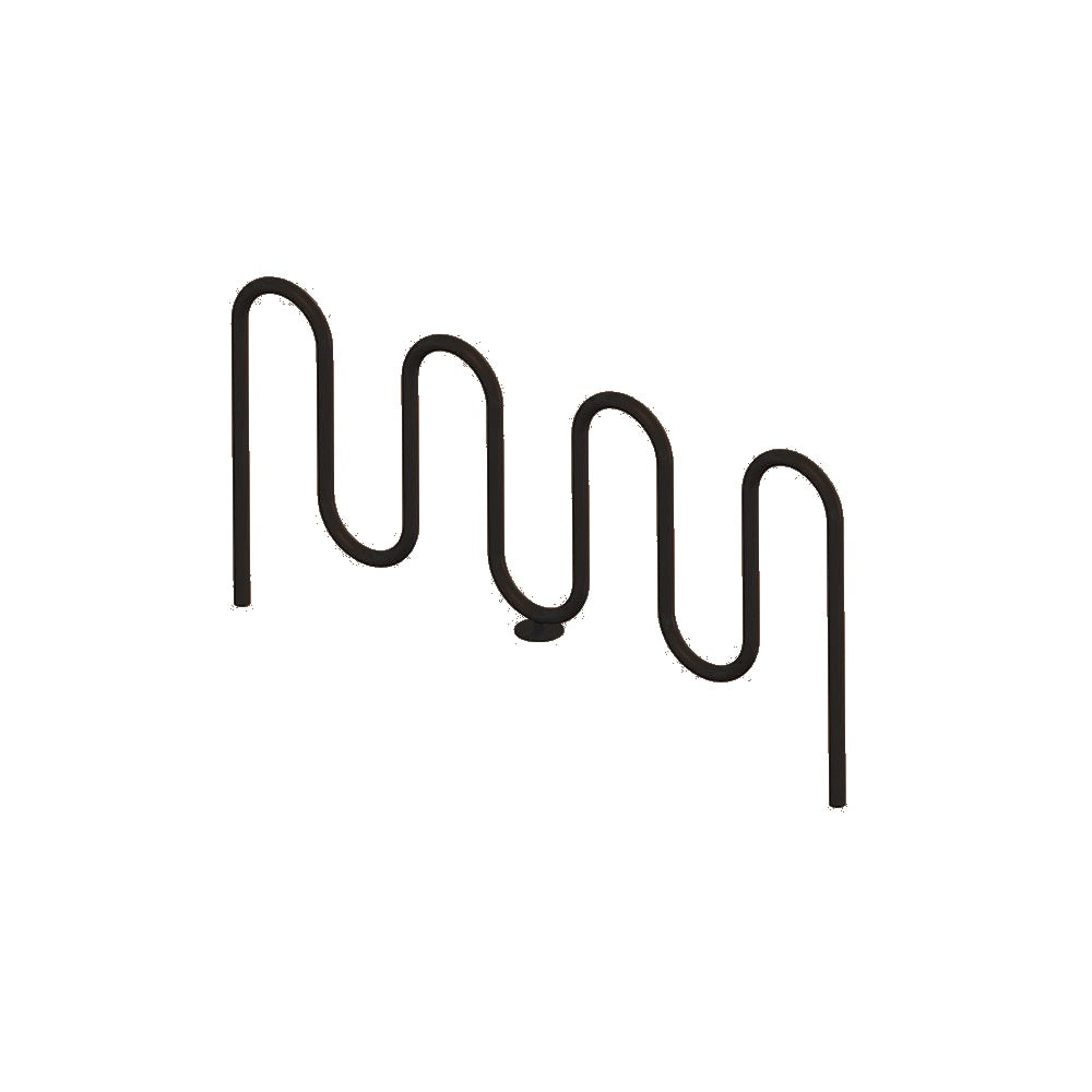 MF9013 Inground Mount 7 Loop Bike Rack — Metal Powder Coat — S45 Brown — digitally rendered color preview