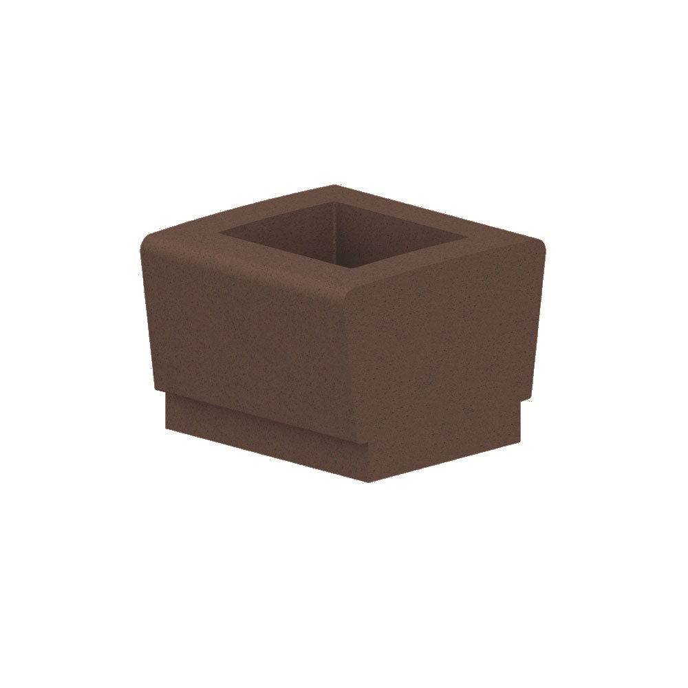 WS9033 Our Town Square Planter — Weatherstone — W25 Brown — digitally rendered color preview