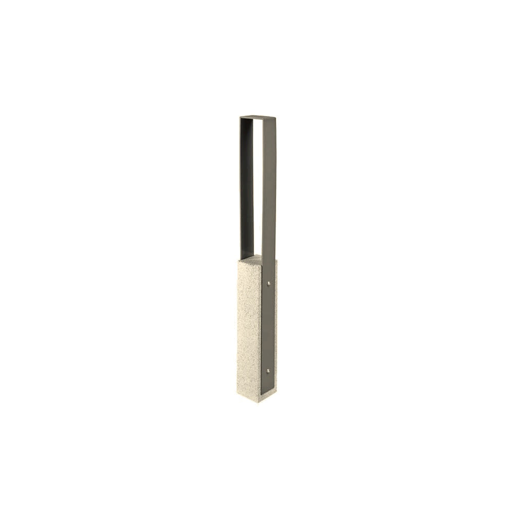 DF6530 Collaboration Vault Bike Bollard - Medium/Square — Weatherstone — W20 White — digitally rendered color preview
