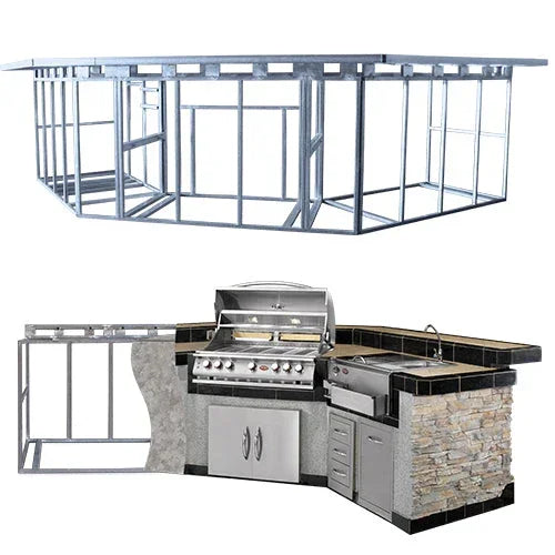 Cal Flame Laguna Q Platinum Series 3-Piece BBQ Island GPV-3100