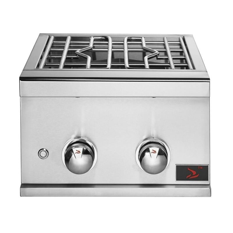 Whistler 15-Inch Built-In Gas Power Burner with Lid - Stainless Steel