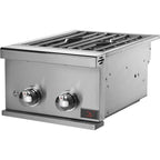 Whistler 15-Inch Built-In Gas Power Burner with Lid - Stainless Steel