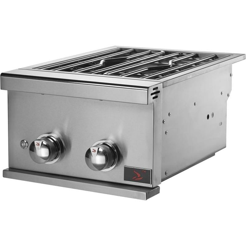 Whistler 15-Inch Built-In Gas Power Burner with Lid - Stainless Steel