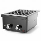 Whistler 13-Inch Built-In Gas Power Burner with Lid - Black Stainless Steel