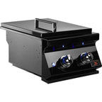 Whistler 15-Inch Built-In Gas Power Burner with Lid - Black Stainless Steel